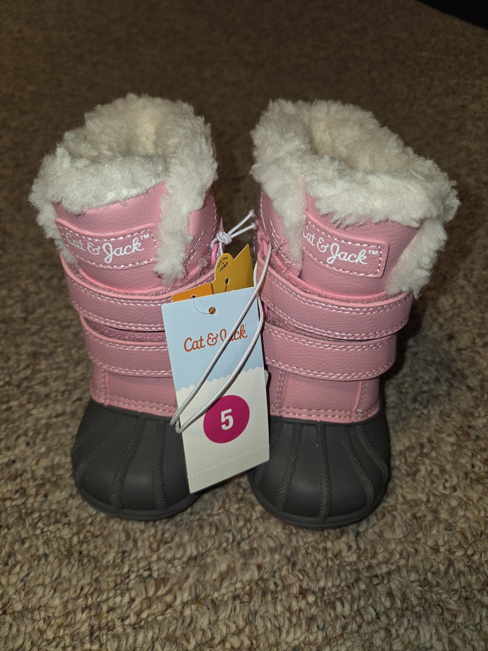 Cat & Jack Pink and Gray Toddler Snow Boots